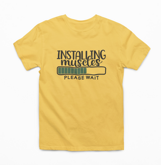 Installing Muscles Please Wait Half Sleeve T-Shirt