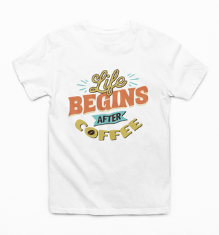 Life Begins After Coffee Half Sleeve T-Shirt