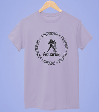 Aquarius Half Sleeve T-Shirt Design 1