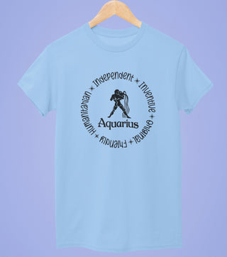 Aquarius Half Sleeve T-Shirt Design 1