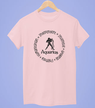 Aquarius Half Sleeve T-Shirt Design 1