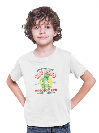 Dinosaur Stomps Mesozoic Era Kids T-Shirt