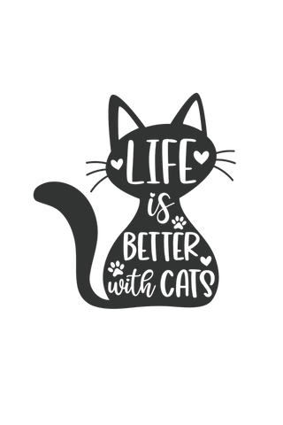 Life is Better with Cats Half Sleeve T-Shirt