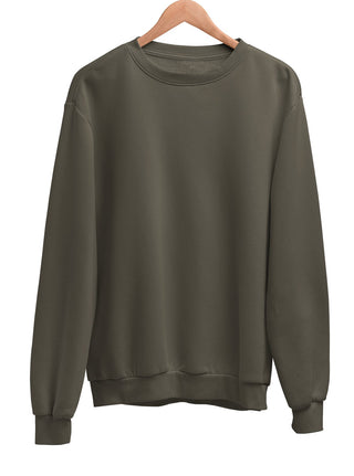 Plain Sweatshirt Olive Green